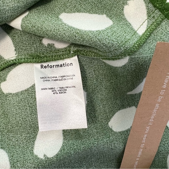 NEW Reformation Sz L Ventura Mini Slip Dress Green - Picture 5 of 9